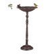 XXL Bird feeder 74.5x37.5x35 cm standing bird bath stand bowl garden decoration brown