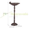 XXL Bird feeder 74.5x37.5x35 cm standing bird bath stand bowl garden decoration brown