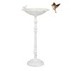 XXL Bird feeder 74.5x37.5x35 cm standing bird bath stand bowl garden decoration white