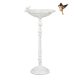 XXL Bird feeder 74.5x37.5x35 cm standing bird bath stand bowl garden decoration white