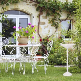   XXL Madáritató 74,5x37,5x35 cm álló madárfürdető állványos tál kerti dekoráció fehér