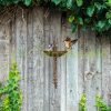 Wall-mounted birdbath 27x13x23 cm "Welcome" wall-mounted bird bath bowl garden decoration brown 