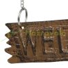 Wall-mounted birdbath 27x13x23 cm "Welcome" wall-mounted bird bath bowl garden decoration brown 