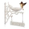 Wall-mounted birdbath 27x13x23 cm "Welcome" wall-mounted bird bath bowl garden decoration white