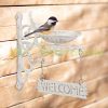 Wall-mounted birdbath 27x13x23 cm "Welcome" wall-mounted bird bath bowl garden decoration white