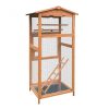 Wooden birdcage 174 cm high standing outdoor cage with roof