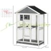 Birdcage wooden birdhouse with 4 perches 112x68x54 cm bitumen roof waterproof