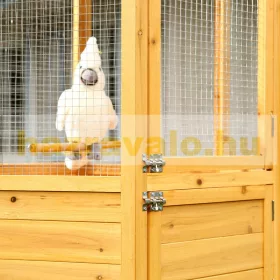   Madárkalitka fa hatszögletű madárház 98x98x195 cm bitumenes tetővel 