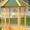 Birdcage wooden hexagonal birdhouse 98x98x195 cm with bitumen roof 