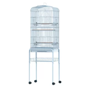   Madárkalitka 4 kerékkel ellátott madárház 47,5x37x153 cm fehér