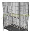 Birdcage 94x57x153 cm with perch, bird toys, removable bottom tray, gray birdhouse 