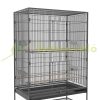 Birdcage 94x57x153 cm with perch, bird toys, removable bottom tray, gray birdhouse 