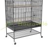 Birdcage 94x57x153 cm with perch, bird toys, removable bottom tray, gray birdhouse 