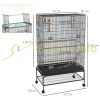 Birdcage 97x58x160 cm with accessories, perch, bird toys, removable bottom tray, black birdhouse 