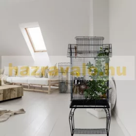   Madárkalitka ívelt lábakon álló ház alakú kalitka 140 x 62 x 59 cm