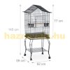 Bird cage house-shaped cage standing on curved legs 140 x 62 x 59 cm