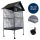 XXL Birdcage birdhouse with 4 wheels 164x109x75 cm in gray