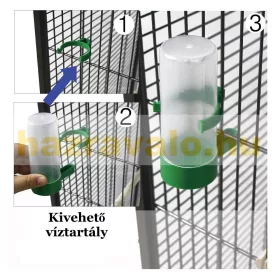   XXL Madárkalitka 4 kerékkel ellátott madárház 164x109x75 cm szürke színben