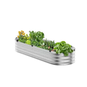 Fém magaságyás 1195x585x270 mm ezüst ültetőláda