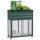 Planter box with raised bed storage space 85x40x135 cm with sliding doors, stainless steel frame in green color