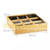 Raised wooden planter box 15x60x60 cm plant bed divided into 9 parts