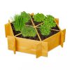 Raised wooden 18x70x70 cm hexagonal outdoor bed, planter box