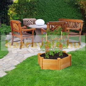   Magaságyás fa hatszög alakú kültéri fűszernövényágyás 30x90x90 cm ültetőláda