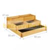 Raised wooden three-level planter box 37x93x93 cm