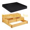 Raised wooden three-level planter box 37x93x93 cm