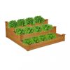 Raised bed wooden stepped planting box 46x122x122 cm three-level bed