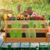 Raised bed wooden stepped planting box 46x122x122 cm three-level bed