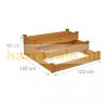 Raised bed wooden stepped planting box 46x122x122 cm three-level bed