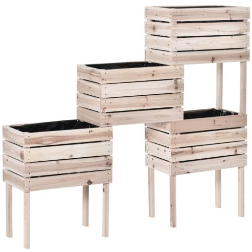 Wooden raised bed 4-piece set 50x30x60 cm outdoor planter, planter box