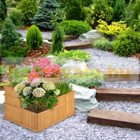   Magaságyás fa 61x81x81 cm lépcsőzetes kültéri ágyás, többszintes ültetőláda