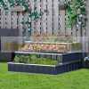 Raised steel three-level planter box 118x118x62 cm