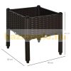 Polyrattan raised bed 40x40x44 cm outdoor planter, planter box