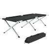 Elevated camping bed foldable camping/festival bed up to 150kg load, black