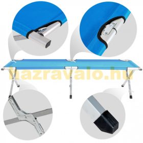   Magasított kempingágy összecsukható kemping/fesztivál ágy 150kg terhelésig, kék