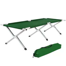   Magasított kempingágy összecsukható kemping/fesztivál ágy 150kg terhelésig, zöld 