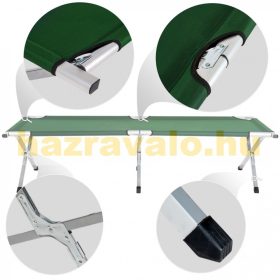   Magasított kempingágy összecsukható kemping/fesztivál ágy 150kg terhelésig, zöld 