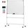 Magnetic board 120 x 90 cm rotatable, mobile magnetic board with metal frame workshop white