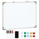 Magnetic board 60x1.8x45 cm wall note board, with accessories, 4 markers 1 sponge, 10 magnets white