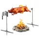 malac grill, bárány grill, nyárs grill, 1422,4 mm-es forgónyárs grill, AC 220-240 V, 8 fokozatú elektromos forgónyárs grill szett 60 kg teherbírással, 38 W-os motor, grill szett partikra
