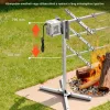 Elektromos forgónyársas grill 142,2 cm 38W motorral, 60 kg teherbírással, 8 fokozatú magasságállítással, rozsdamentes acél kivitelben