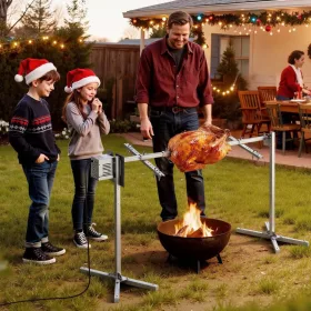   Forgónyársas grill 38W egész malac és bárány sütéséhez, 132 cm, 40 kg teherbírás