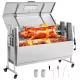 Elektromos forgónyársas faszenes grill 116,8 cm 38W motorral, 60 kg teherbírással, fedéllel, rozsdamentes acél kivitelben