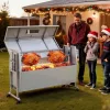 Elektromos forgónyársas faszenes grill 116,8 cm 38W motorral, 60 kg teherbírással, fedéllel, rozsdamentes acél kivitelben