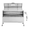 Elektromos forgónyársas faszenes grill 116,8 cm 38W motorral, 60 kg teherbírással, fedéllel, rozsdamentes acél kivitelben
