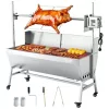 Elektromos forgónyársas faszenes grill 121,8 cm 38W motorral, 60 kg teherbírással, 4 fokozatú magasságállítással és szélvédő lemezzel