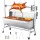 Rotisserie Grill 38 W szopós malac grill bárány grill faszén grill (1218 mm grillhossz) 60 kg teherbírással és kerekekkel és 4 irányú magasságállítással és védőburkolattal, elektromos grillkészlet kempingezéshez